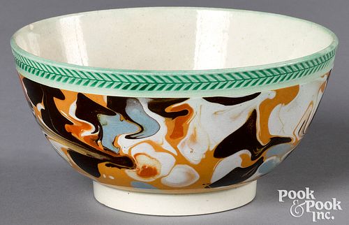 MOCHA WASTE BOWL WITH MARBLEIZED 316211