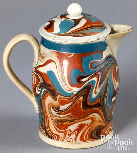 MOCHA LIDDED PITCHER WITH MARBLEIZED 316241