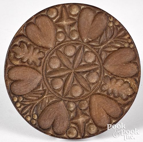 INTRICATELY CARVED MAHOGANY BUTTERPRINTIntricately 316291