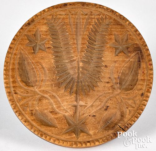 VERY LARGE CARVED MAPLE DECORATED 31629e