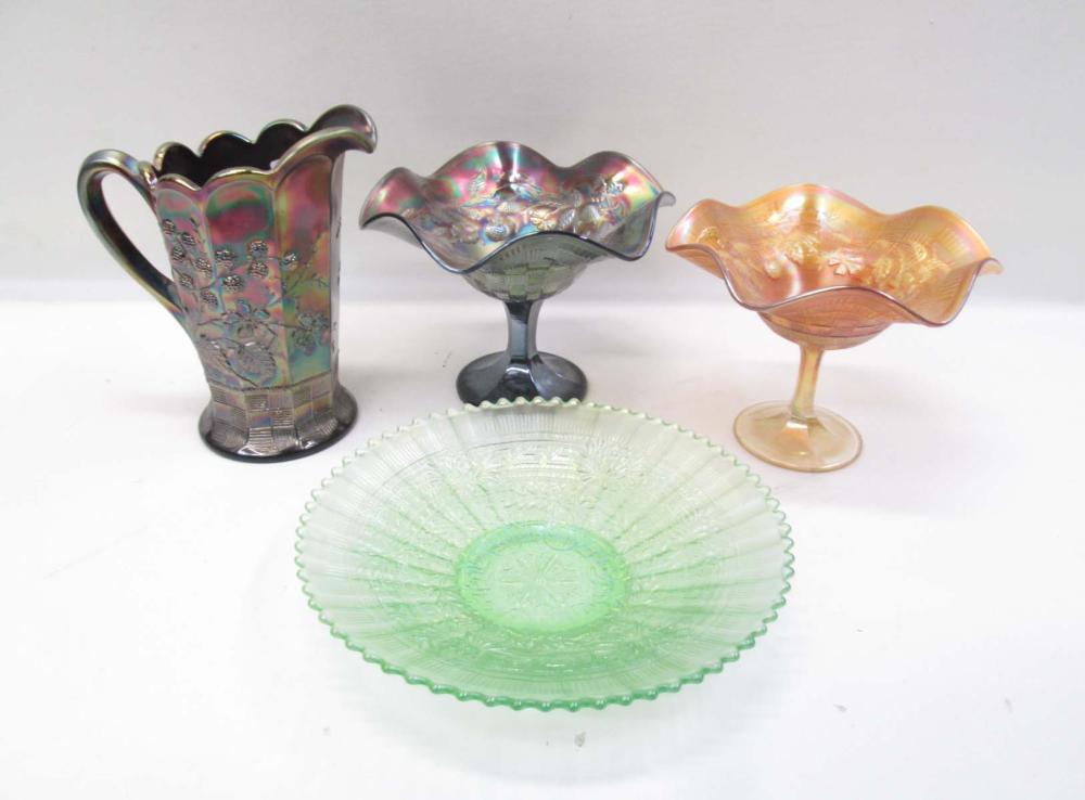 FOUR NORTHWOOD CARNIVAL GLASS ITEMS  3163c0