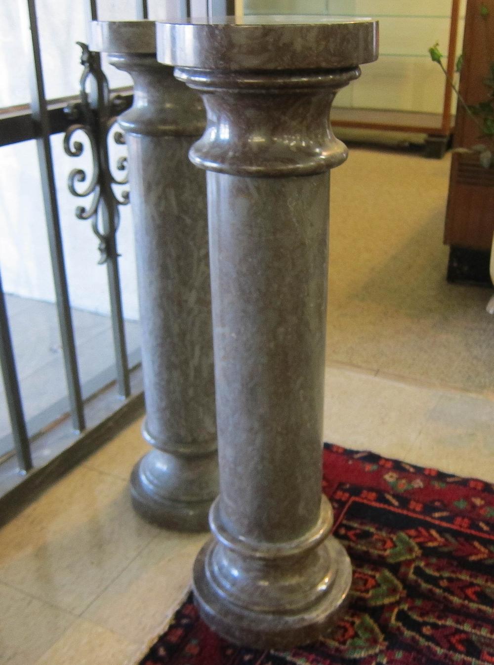 PAIR OF ITALIAN MARBLE PEDESTALS,