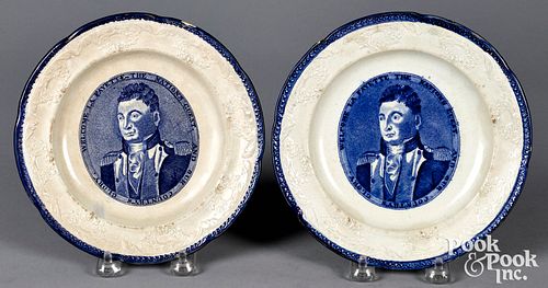 PAIR OF HISTORICAL BLUE STAFFORDSHIRE 31643c