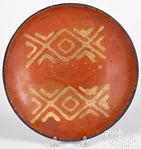REDWARE PLATE, 19TH C.Redware plate,