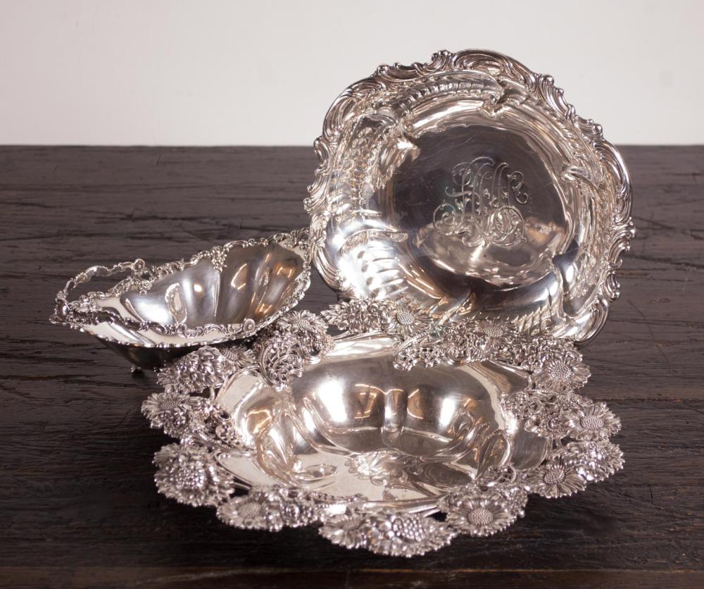 THREE STERLING SILVER BOWLS 2 31646a