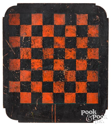 PAINTED BUTTERNUT GAMEBOARD, EARLY