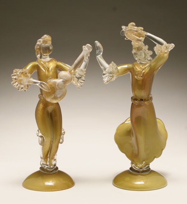 Pair Barbini Murano art glass figures 4f078