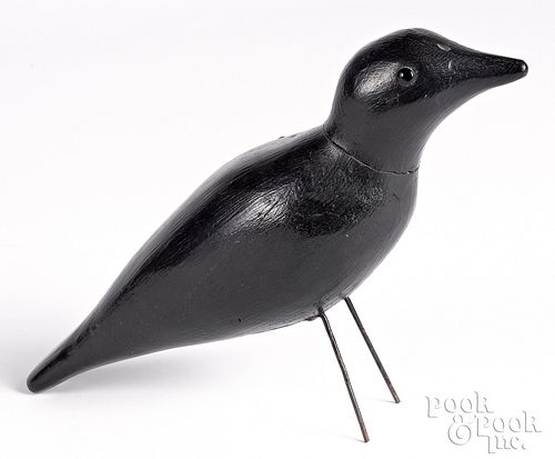 CARVED AND PAINTED CROW DECOY,