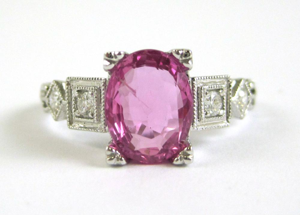 PINK SAPPHIRE, DIAMOND AND FOURTEEN