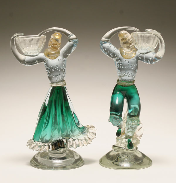 Pair Murano art glass figures  4f082