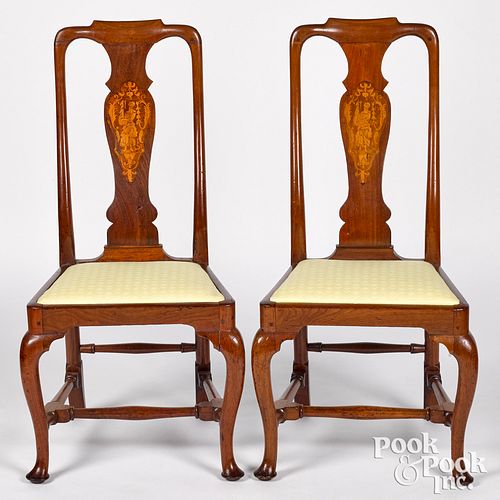 PAIR OF QUEEN ANNE MAHOGANY DINING CHAIRSPair