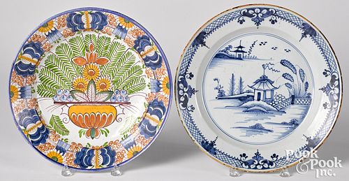 TWO DELFT CHARGERS, 18TH C.Two