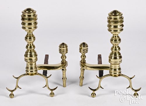 PAIR OF FEDERAL BRASS ANDIRONS  31654b