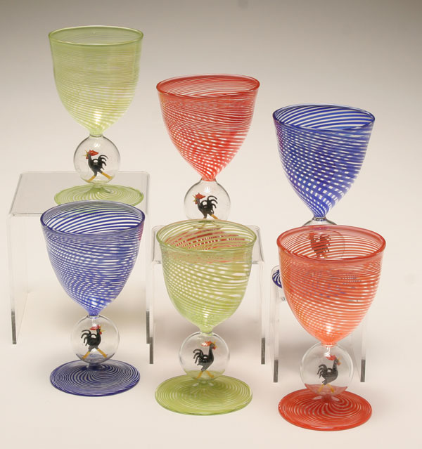 Bimini Werkstatte art glass stemware  4f088