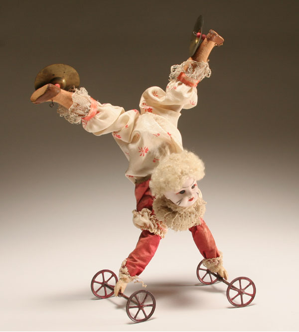 German bisque head clown acrobat automaton