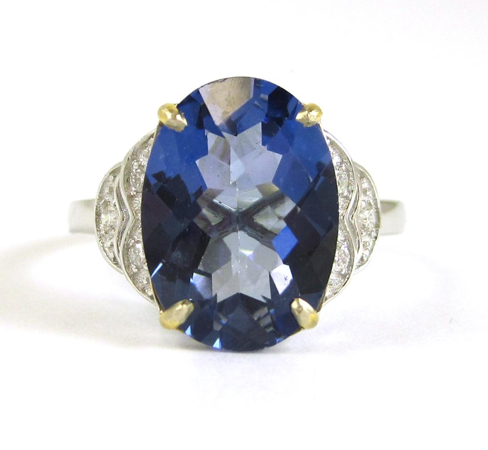 IOLITE, DIAMOND AND FOURTEEN KARAT