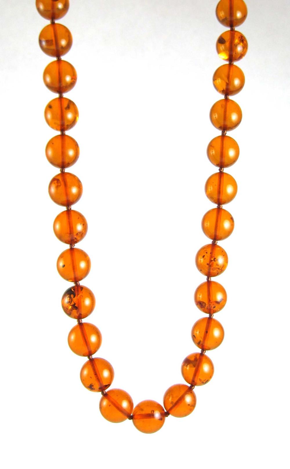 PRESSED BALTIC AMBER BEAD NECKLACE  3165b7