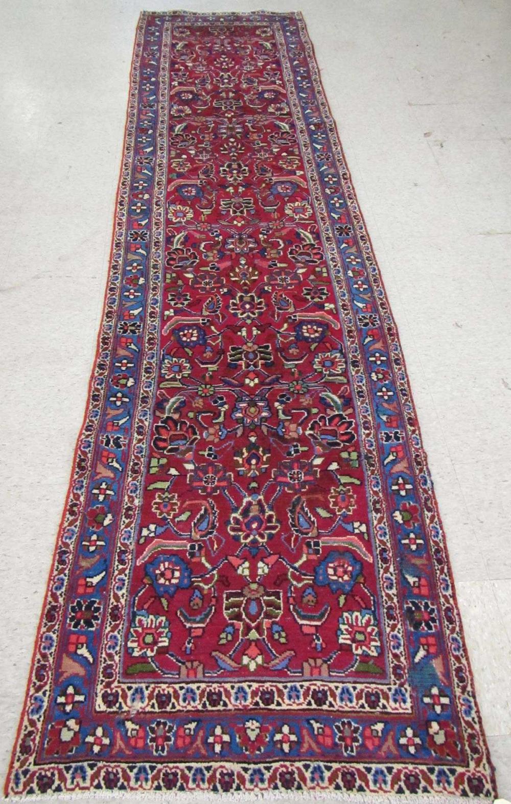 HAND KNOTTED PERSIAN RUNNER OVERALL 3165ff