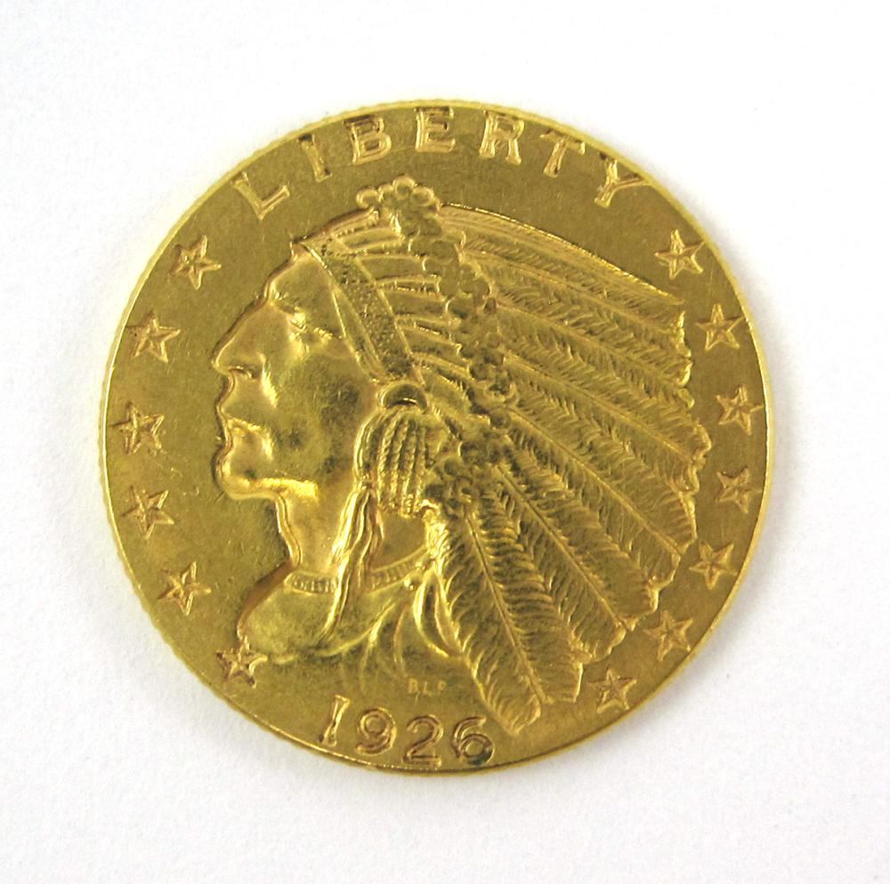 U.S. TWO AND ONE-HALF DOLLAR GOLD COIN,