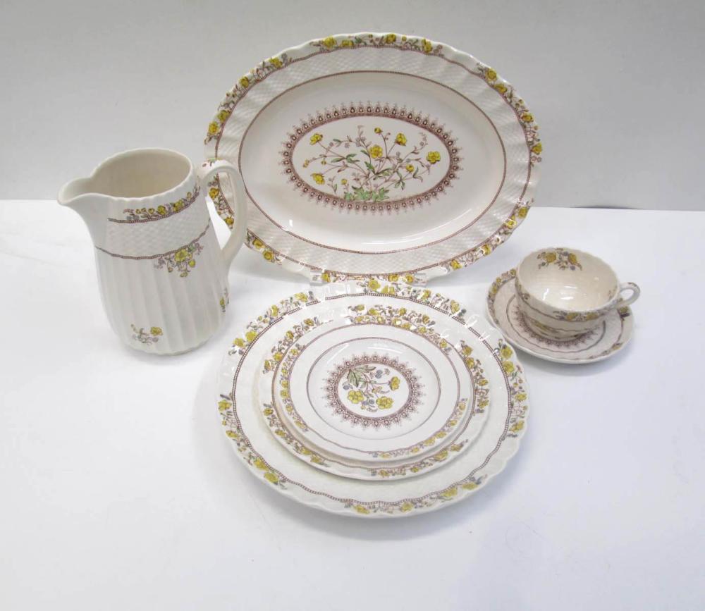 SIXTY-THREE PIECE SPODE BUTTERCUP