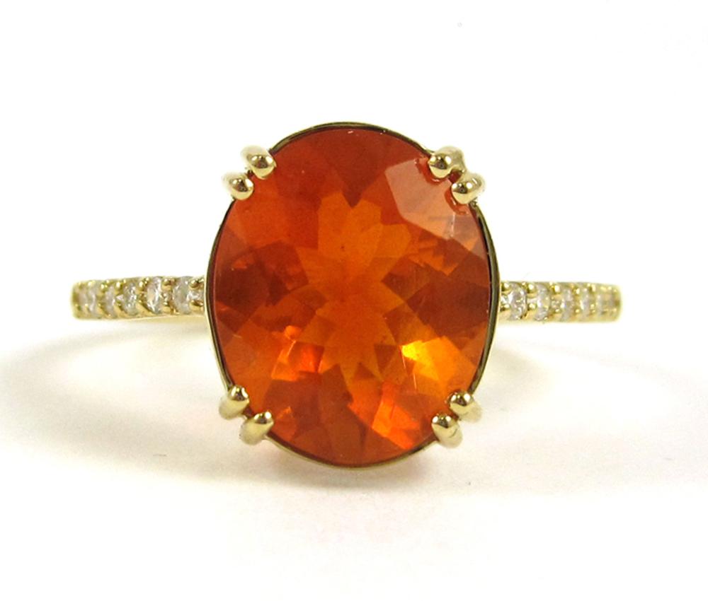 FIRE OPAL, DIAMOND AND FOURTEEN