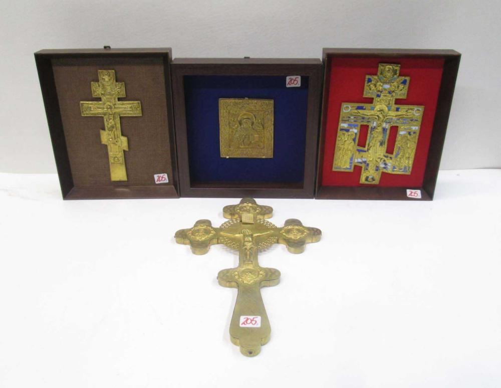 FOUR RUSSIAN RELIGIOUS ARTIFACTS,