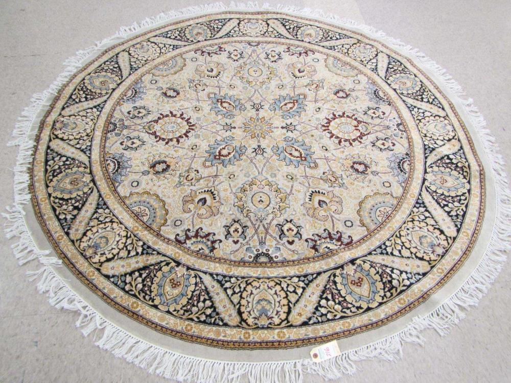 A ROUND ORIENTAL AREA RUG INDO PERSIAN  3166b9