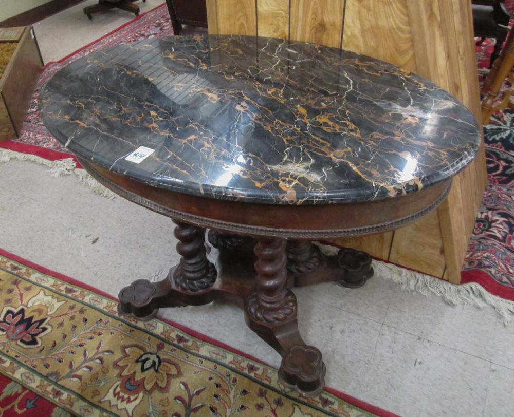 VICTORIAN OVAL MARBLE TOP CENTER 3166eb