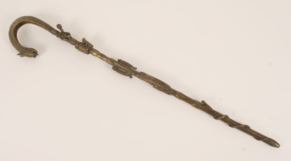 West African hand cast brass staff scepter  4f0b4