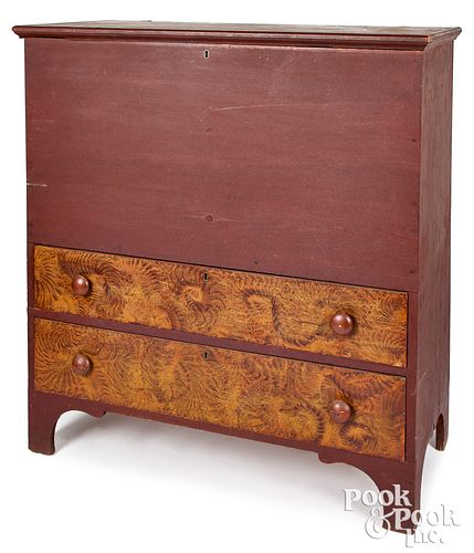 NEW ENGLAND PAINTED PINE MULE CHEST,