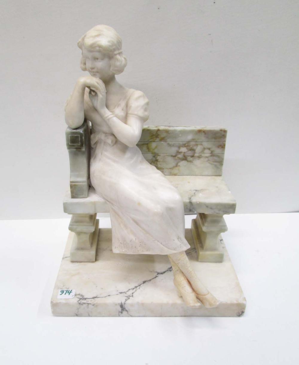 TWO ITALIAN MARBLE ALABASTER SCULPTURES  316757