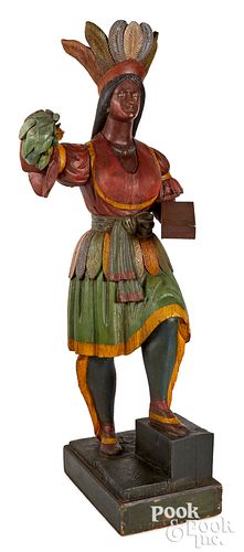 CARVED AND PAINTED CIGAR STORE INDIAN