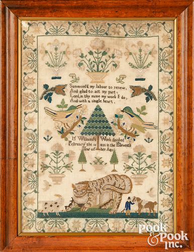 ENGLISH SILK ON LINEN SAMPLER  316778