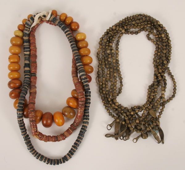 Nine strands of African necklaces