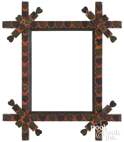 PAINTED TRAMP ART FRAME, LATE 19TH