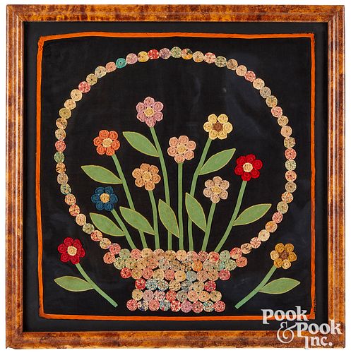 PIECED AND EMBROIDERED FLOWER BASKET  316780