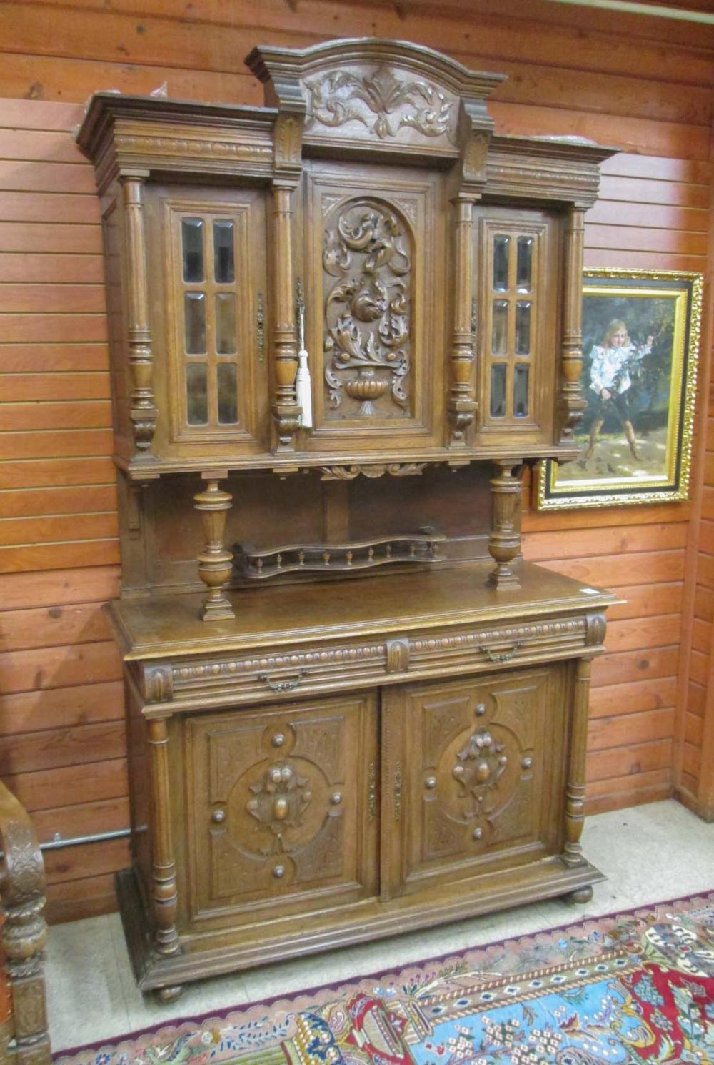 TALL RENAISSANCE STYLE CARVED OAK 316783