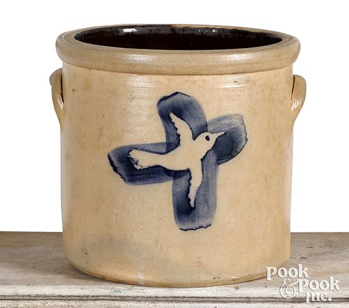 ONE-GALLON STONEWARE CROCK, COBALT