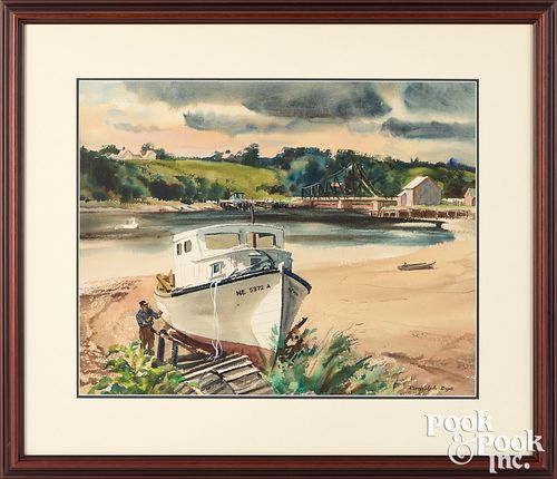 RANULPH BYE WATERCOLOR BEACH THOMASTON 3167c0