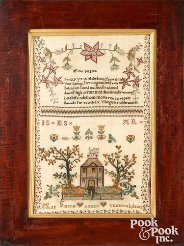 ENGLISH SILK ON LINEN SAMPLER  3167e1