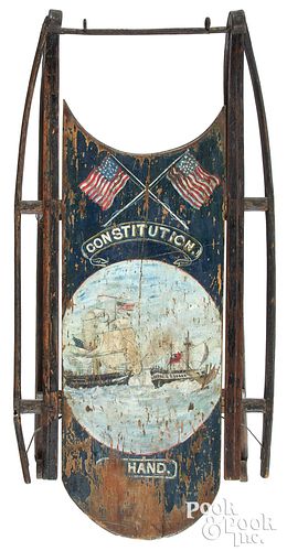 PAINTED SLED, DECORATED WITH THE