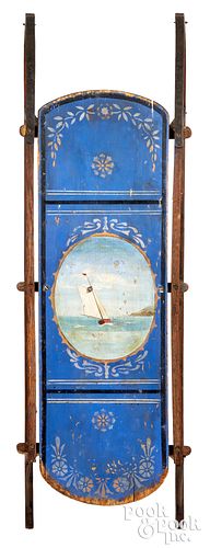 PAINTED SLED WITH SAILBOATPainted 316804