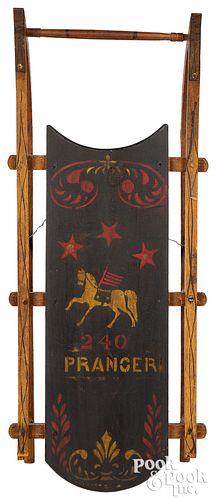 PAINTED SLED WITH STARS AND HORSE  316810
