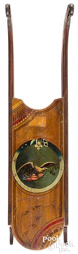 PAINTED SLED, WITH CENTRAL ROUNDEL,