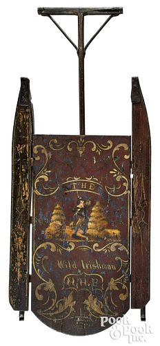 PAINTED SLED, DECORATED WITH THE
