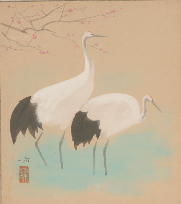 Two Asian watercolors; landscape
