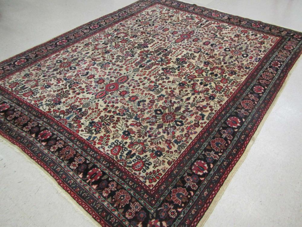 SEMI ANTIQUE PERSIAN MEHRABAN CARPET  3168ab