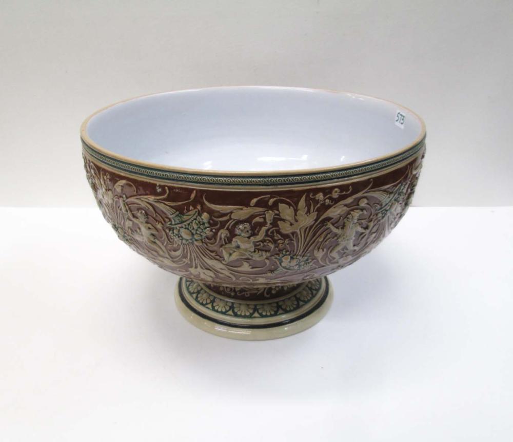 GERMAN POTTERY PUNCH BOWL IN THE 31690d