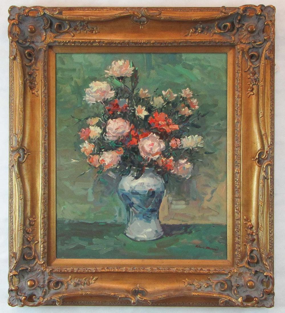 ROBERT BROWN OIL ON CANVAS, FLORAL