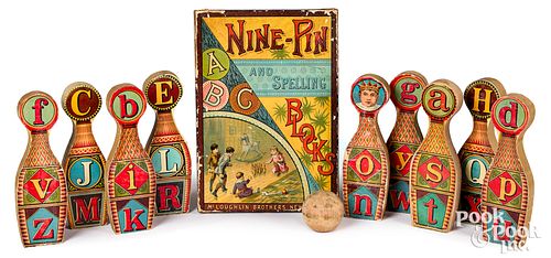 MCLOUGHLIN BROS. NINE-PIN AND SPELLING